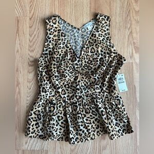 Leopard Print Peplum Blouse